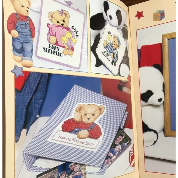 Cross Stitch Leisure Arts Blue Jean Teddy Snuggle Up 9 Patterns For Baby #3763 - Picture 4 of 4